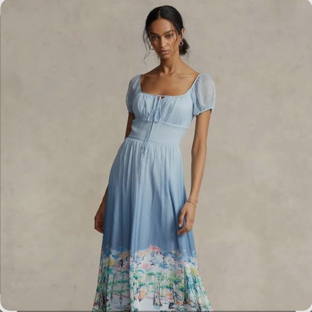 💥MOVING SALE MAKE OFFER 💥 Polo Ralph Lauren Crinkle Georgette Dress